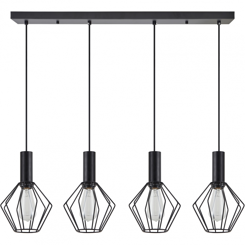 SE21-BL-4-4BL-GR1 ADEPT TUBE Black Pendant Black Metal Grid+ SE21-BL-4-4BL-GR1 ADEPT TUBE Black Pendant Black Metal Grid+