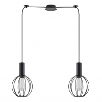 SE21-BL-4-BL2-GR2  ADEPT TUBE Black Pendant Black Metal Grid+