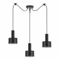 SE21-BL-4-BL3-MS1 ADEPT TUBE Black Pendant Black Metal Shade+ SE21-BL-4-BL3-MS1 ADEPT TUBE Black Pendant Black Metal Shade+