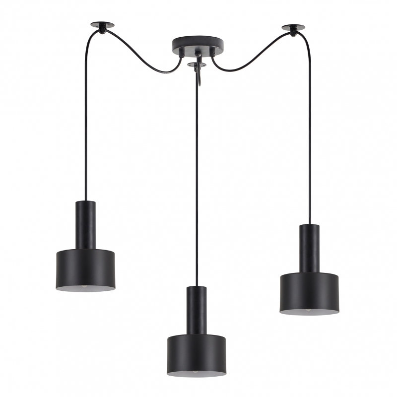 SE21-BL-4-BL3-MS1 ADEPT TUBE Black Pendant Black Metal Shade+ SE21-BL-4-BL3-MS1 ADEPT TUBE Black Pendant Black Metal Shade+