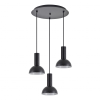 SE21-BL-4-3BL-MS3 ADEPT TUBE Black Pendant Black Metal Shade+