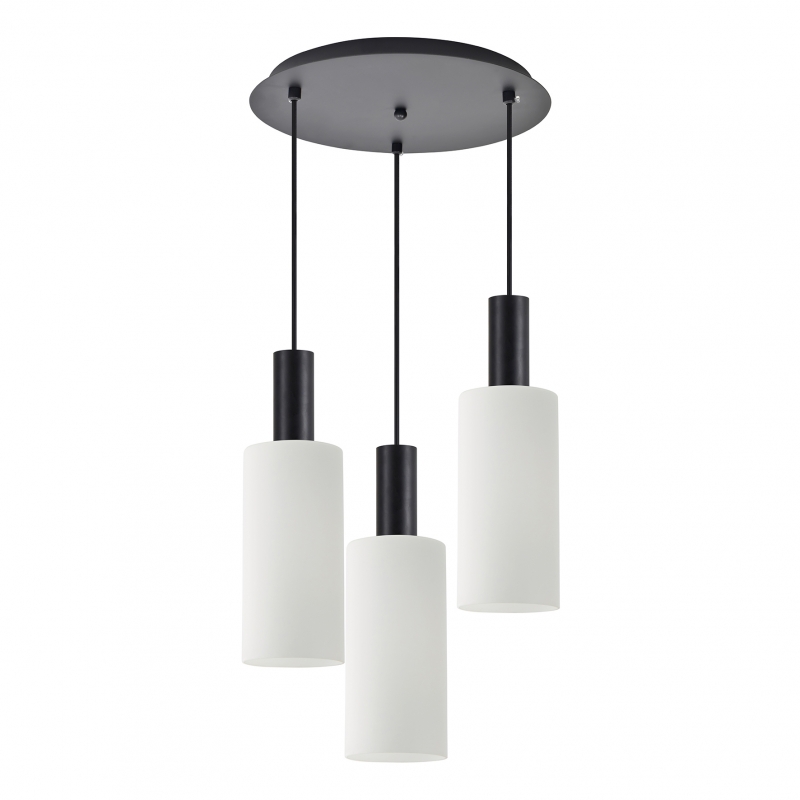 SE21-BL-4-3BL-GL3 ADEPT TUBE Black Pendant White Glass+ SE21-BL-4-3BL-GL3 ADEPT TUBE Black Pendant White Glass+