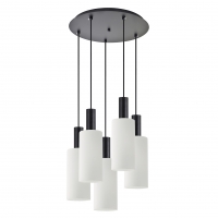 SE21-BL-4-5BL-GL3 ADEPT TUBE Black Pendant White Glass+ SE21-BL-4-5BL-GL3 ADEPT TUBE Black Pendant White Glass+