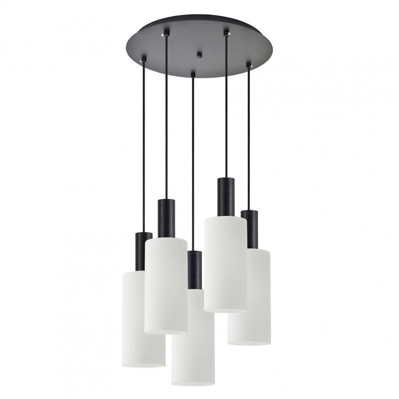 SE21-BL-4-5BL-GL3 ADEPT TUBE Black Pendant White Glass+ SE21-BL-4-5BL-GL3 ADEPT TUBE Black Pendant White Glass+