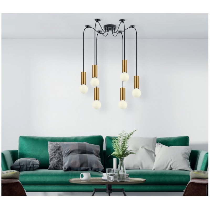 SE21-GM-4-BL6 ADEPT TUBE Gold Matt Pendant+ SE21-GM-4-BL6 ADEPT TUBE Gold Matt Pendant+