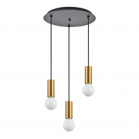 SE21-GM-4-3BL-SH3 ADEPT TUBE Gold Matt Pendant Brown Fabric Shade+ SE21-GM-4-3BL-SH3 ADEPT TUBE Gold Matt Pendant Brown Fabric Shade+