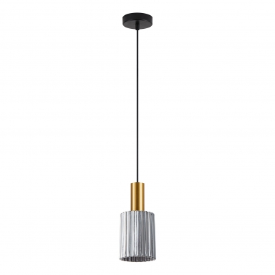 SE21-GM-4-GL1  ADEPT TUBE Gold Matt Pendant Smoked Glass+