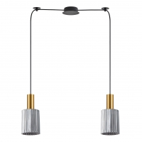 SE21-GM-4-BL2-GL1 ADEPT TUBE Gold Matt Pendant Smoked Glass+ SE21-GM-4-BL2-GL1 ADEPT TUBE Gold Matt Pendant Smoked Glass+