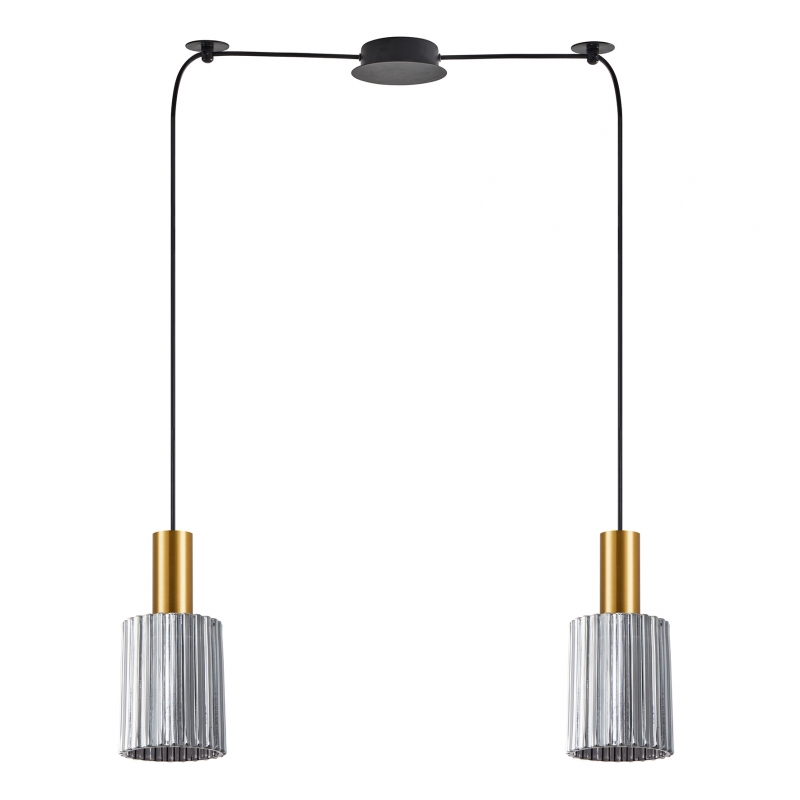 SE21-GM-4-BL2-GL1 ADEPT TUBE Gold Matt Pendant Smoked Glass+ SE21-GM-4-BL2-GL1 ADEPT TUBE Gold Matt Pendant Smoked Glass+
