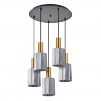 SE21-GM-4-5BL-GL1 ADEPT TUBE Gold Matt Pendant Smoked Glass+ SE21-GM-4-5BL-GL1 ADEPT TUBE Gold Matt Pendant Smoked Glass+
