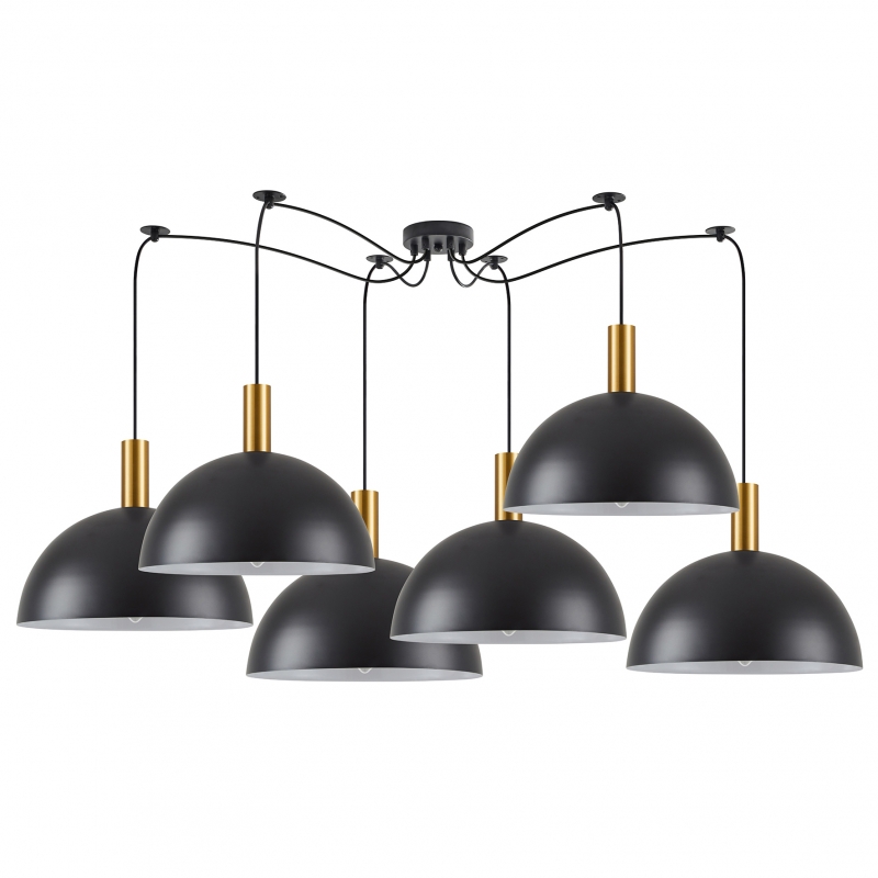 SE21-GM-4-BL6-MS40 ADEPT  TUBE Gold Matt Pendant Black Metal Shade+