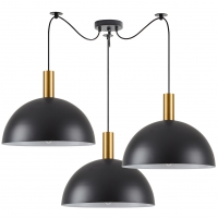 SE21-GM-4-BL3-MS40 ADEPT  TUBE Gold Matt Pendant Black Metal Shade+