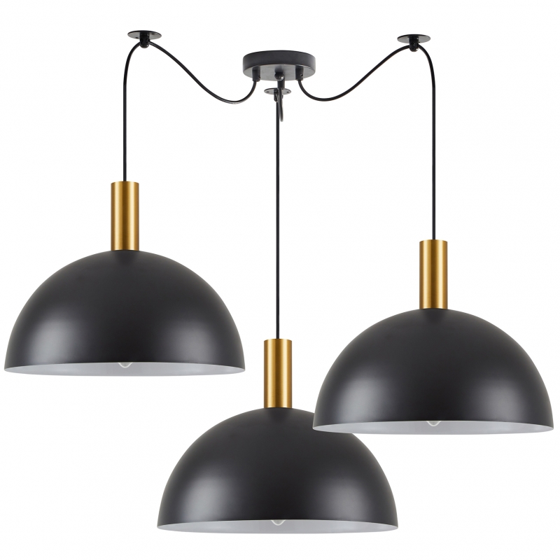 SE21-GM-4-BL3-MS40 ADEPT  TUBE Gold Matt Pendant Black Metal Shade+