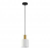 SE21-GM-4-SH1 ADEPT TUBE Gold Matt Pendant White Fabric Shade+ SE21-GM-4-SH1 ADEPT TUBE Gold Matt Pendant White Fabric Shade+
