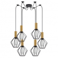 SE21-GM-4-BL6-GR1 ADEPT TUBE Gold Matt Pendant Black Metal Grid+ SE21-GM-4-BL6-GR1 ADEPT TUBE Gold Matt Pendant Black Metal Grid+