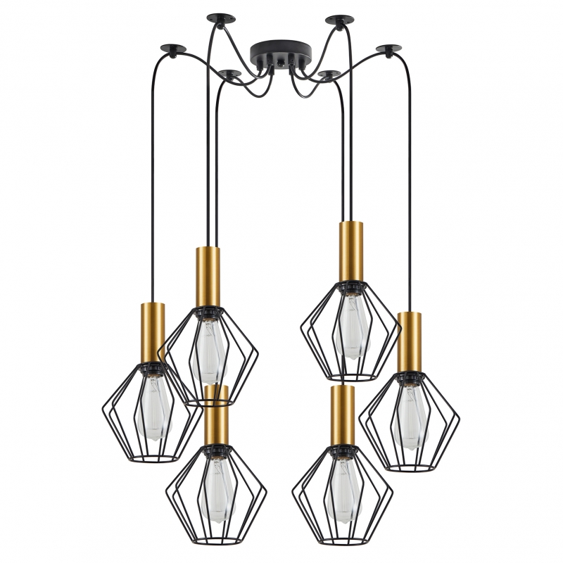 SE21-GM-4-BL6-GR1 ADEPT TUBE Gold Matt Pendant Black Metal Grid+ SE21-GM-4-BL6-GR1 ADEPT TUBE Gold Matt Pendant Black Metal Grid+
