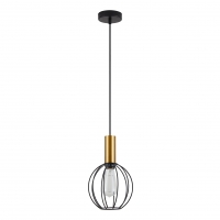 SE21-GM-4-GR1 ADEPT TUBE Gold Matt Pendant Black Metal Grid+