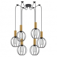 SE21-GM-4-BL6-GR1 ADEPT TUBE Gold Matt Pendant Black Metal Grid+ SE21-GM-4-BL6-GR1 ADEPT TUBE Gold Matt Pendant Black Metal Grid+