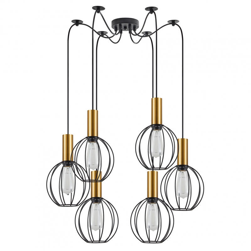 SE21-GM-4-BL6-GR1 ADEPT TUBE Gold Matt Pendant Black Metal Grid+ SE21-GM-4-BL6-GR1 ADEPT TUBE Gold Matt Pendant Black Metal Grid+