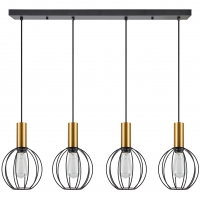 SE21-GM-4-4BL-GR1 ADEPT TUBE Gold Matt Pendant Black Metal Grid+ SE21-GM-4-4BL-GR1 ADEPT TUBE Gold Matt Pendant Black Metal Grid+