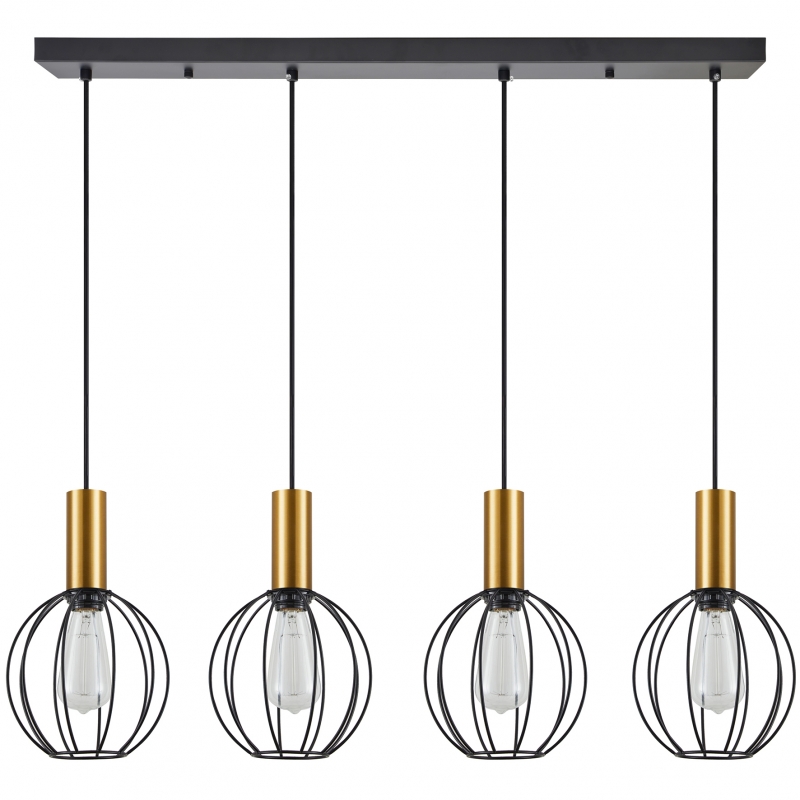 SE21-GM-4-4BL-GR1 ADEPT TUBE Gold Matt Pendant Black Metal Grid+ SE21-GM-4-4BL-GR1 ADEPT TUBE Gold Matt Pendant Black Metal Grid+