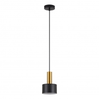 SE21-GM-4-MS1 ADEPT TUBE Gold Matt Pendant Black Metal Shade+