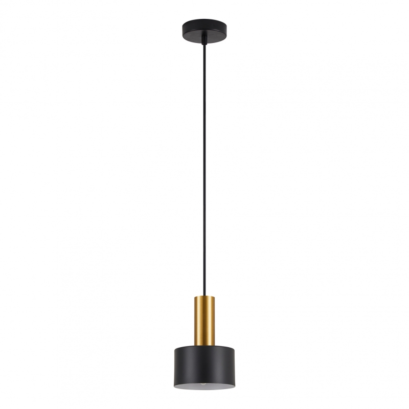 SE21-GM-4-MS1 ADEPT TUBE Gold Matt Pendant Black Metal Shade+