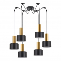 SE21-GM-4-BL6-MS1 ADEPT TUBE Gold Matt Pendant Black Metal Shade+ SE21-GM-4-BL6-MS1 ADEPT TUBE Gold Matt Pendant Black Metal Shade+