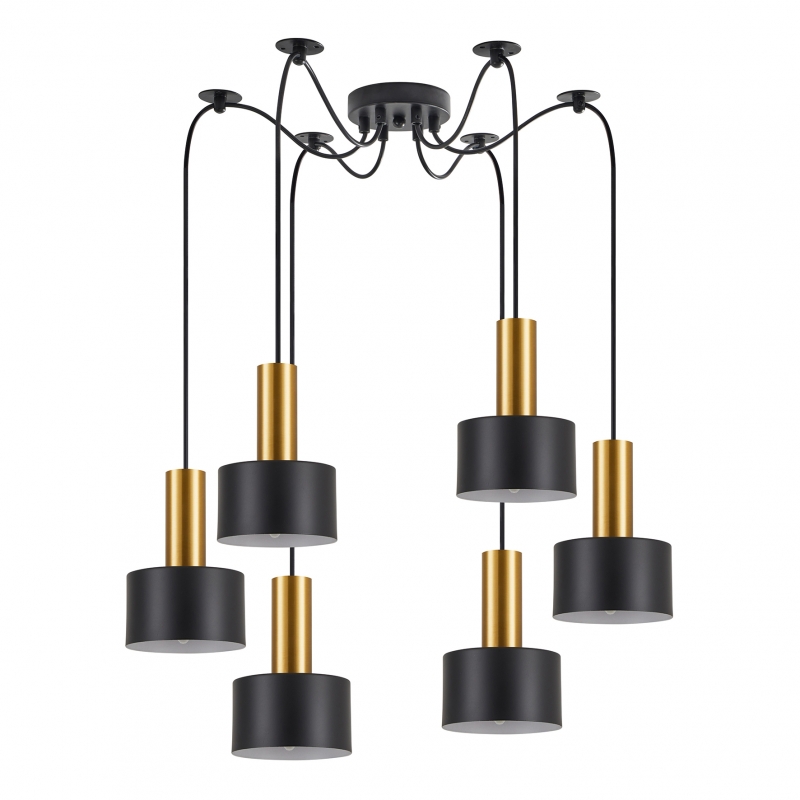 SE21-GM-4-BL6-MS1 ADEPT TUBE Gold Matt Pendant Black Metal Shade+ SE21-GM-4-BL6-MS1 ADEPT TUBE Gold Matt Pendant Black Metal Shade+