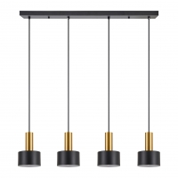 SE21-GM-4-4BL-MS1 ADEPT  TUBE Gold Matt Pendant Black Metal Shade+
