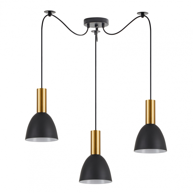 SE21-GM-4-BL3-MS2 ADEPT  TUBE Gold Matt Pendant Black Metal Shade+