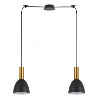 SE21-GM-4-BL2-MS2  ADEPT TUBE Gold Matt Pendant Black Metal Shade+