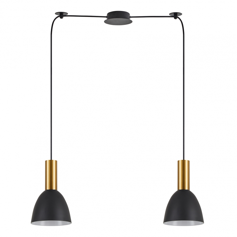 SE21-GM-4-BL2-MS2  ADEPT TUBE Gold Matt Pendant Black Metal Shade+