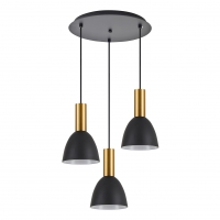 SE21-GM-4-3BL-MS2  ADEPT TUBE Gold Matt Pendant Black Metal Shade+
