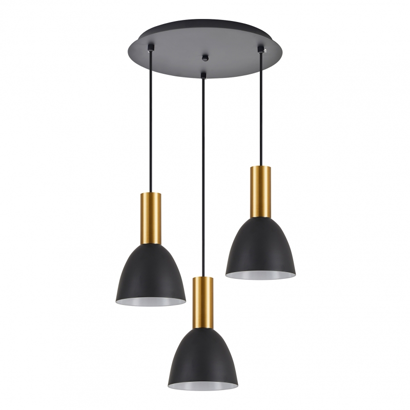 SE21-GM-4-3BL-MS2  ADEPT TUBE Gold Matt Pendant Black Metal Shade+