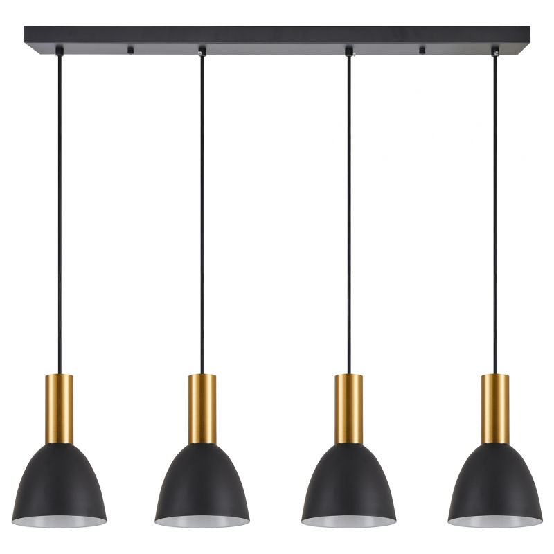 SE21-GM-4-4BL-MS2 ADEPT TUBE Gold Matt Pendant Black Metal Shade+