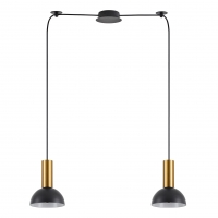 SE21-GM-4-BL2-MS3  ADEPT TUBE Gold Matt Pendant Black Metal Shade+