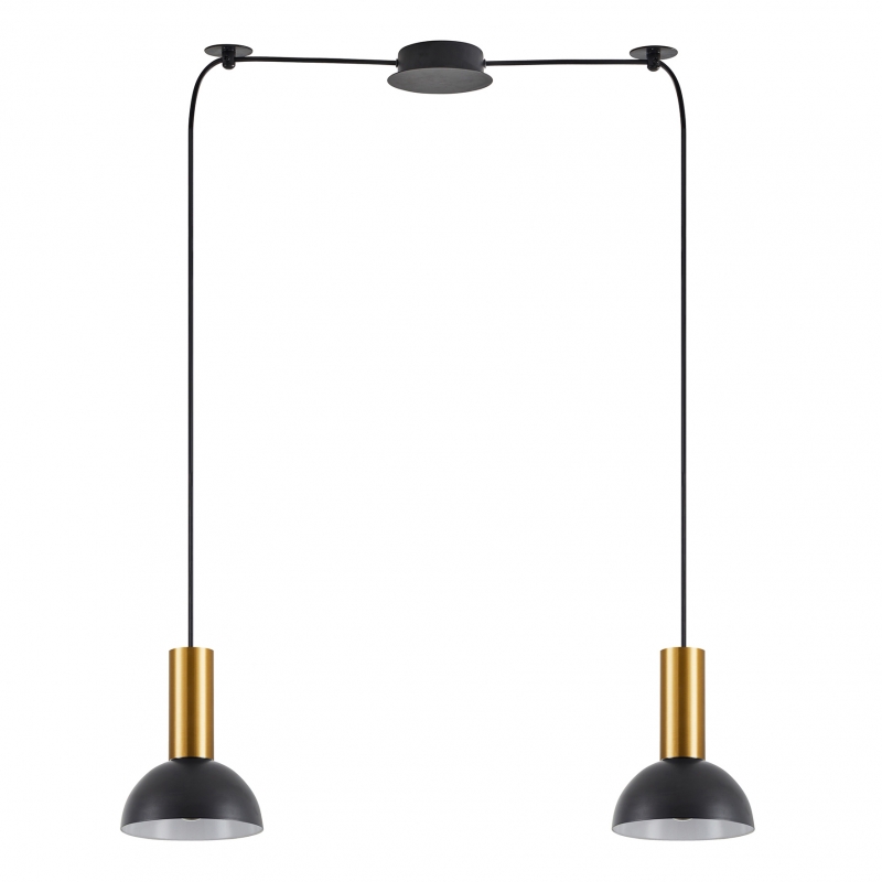 SE21-GM-4-BL2-MS3  ADEPT TUBE Gold Matt Pendant Black Metal Shade+