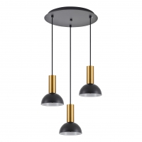 SE21-GM-4-3BL-MS3  ADEPT TUBE Gold Matt Pendant Black Metal Shade+