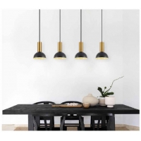 SE21-GM-4-4BL-MS3 ADEPT TUBE Gold Matt Pendant Black Metal Shade+ SE21-GM-4-4BL-MS3 ADEPT TUBE Gold Matt Pendant Black Metal Shade+