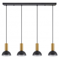 SE21-GM-4-4BL-MS3 ADEPT TUBE Gold Matt Pendant Black Metal Shade+ SE21-GM-4-4BL-MS3 ADEPT TUBE Gold Matt Pendant Black Metal Shade+