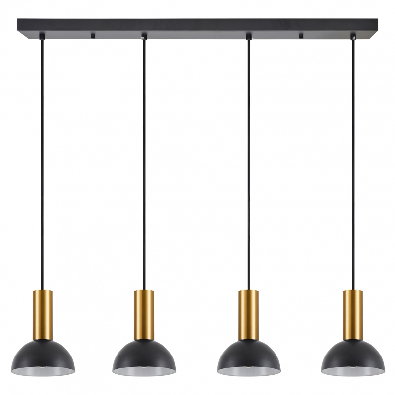SE21-GM-4-4BL-MS3 ADEPT TUBE Gold Matt Pendant Black Metal Shade+ SE21-GM-4-4BL-MS3 ADEPT TUBE Gold Matt Pendant Black Metal Shade+