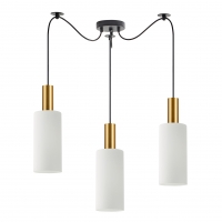SE21-GM-4-BL3-GL3 ADEPT TUBE Gold Matt Pendant White Glass+ SE21-GM-4-BL3-GL3 ADEPT TUBE Gold Matt Pendant White Glass+