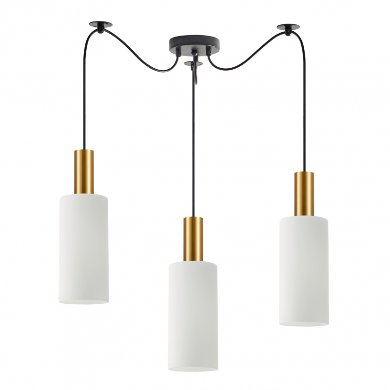 SE21-GM-4-BL3-GL3 ADEPT TUBE Gold Matt Pendant White Glass+ SE21-GM-4-BL3-GL3 ADEPT TUBE Gold Matt Pendant White Glass+