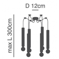 SE21-BL-5-BL6 ADEPT  TUBE BLACK Black Pendant+