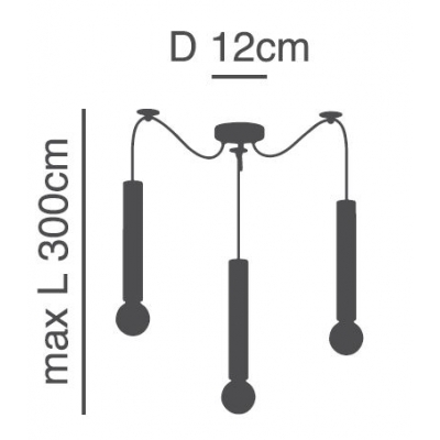 SE21-GM-5-BL3 ADEPT TUBE GOLD MATT Gold Matt Pendant+ SE21-GM-5-BL3 ADEPT TUBE GOLD MATT Gold Matt Pendant+