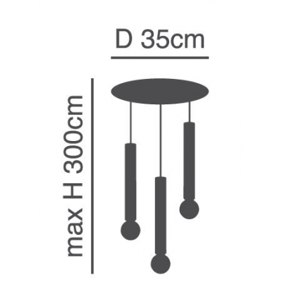 SE21-GM-5-3BL ADEPT TUBE GOLD MATT Gold Matt Pendant+ SE21-GM-5-3BL ADEPT TUBE GOLD MATT Gold Matt Pendant+
