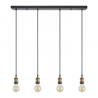 SE21-BR-10-4BL MAGNUM Bronze Metal Pendant with Black Fabric Cable+ SE21-BR-10-4BL MAGNUM Bronze Metal Pendant with Black Fabric Cable+
