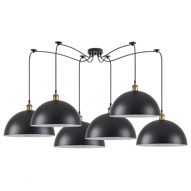 SE21-BR-10-BL6-MS40 MAGNUM Bronze Metal Pendant Black Shade with Black Fabric Cable+ SE21-BR-10-BL6-MS40 MAGNUM Bronze Metal Pendant Black Shade with Black Fabric Cable+