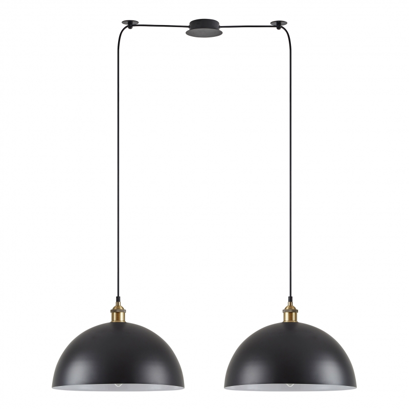 SE21-BR-10-BL2-MS40 MAGNUM Bronze Metal Pendant Black Shade with Black Fabric Cable+ SE21-BR-10-BL2-MS40 MAGNUM Bronze Metal Pendant Black Shade with Black Fabric Cable+
